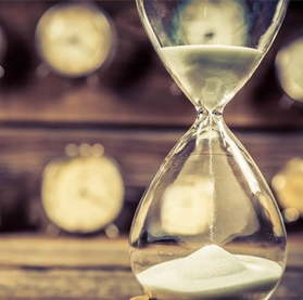 Hourglass with sand inside Hourglass with sand inside