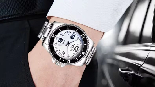 Hand with black watch Hand with black watch